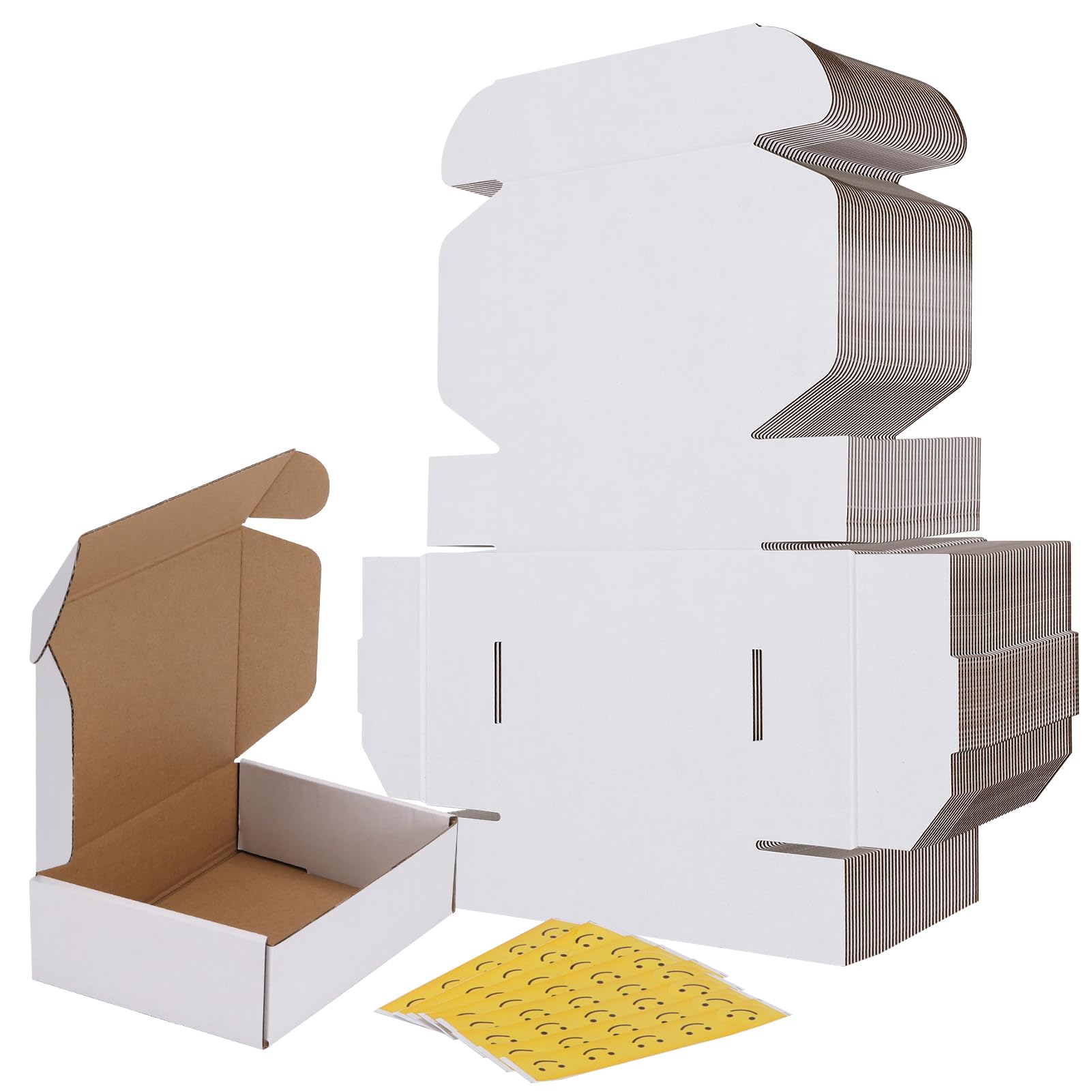 Photo 1 of RLAVBL 7x5x2 Small Shipping Boxes Set of 40, White Corrugated Cardboard Mailer Box for Packing, Mailing, Business
