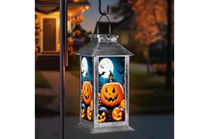 PAWATEE Halloween Decorations Outdoor,Halloween Hanging Decorations,Solar Lantern,Decor for Home Outside Porch Garden Yard Lawn Party Decorations（Witch Pumpkin）