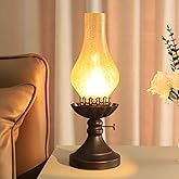 Rarlonly Rustic Lamp,Retro Bedside Lamps,Farmhouse Lamp,Bedroom lamp,Lamps for Nightstand,Industiral Table Lamp with Glass lampshade,Bulb Included (Yellow Glass)