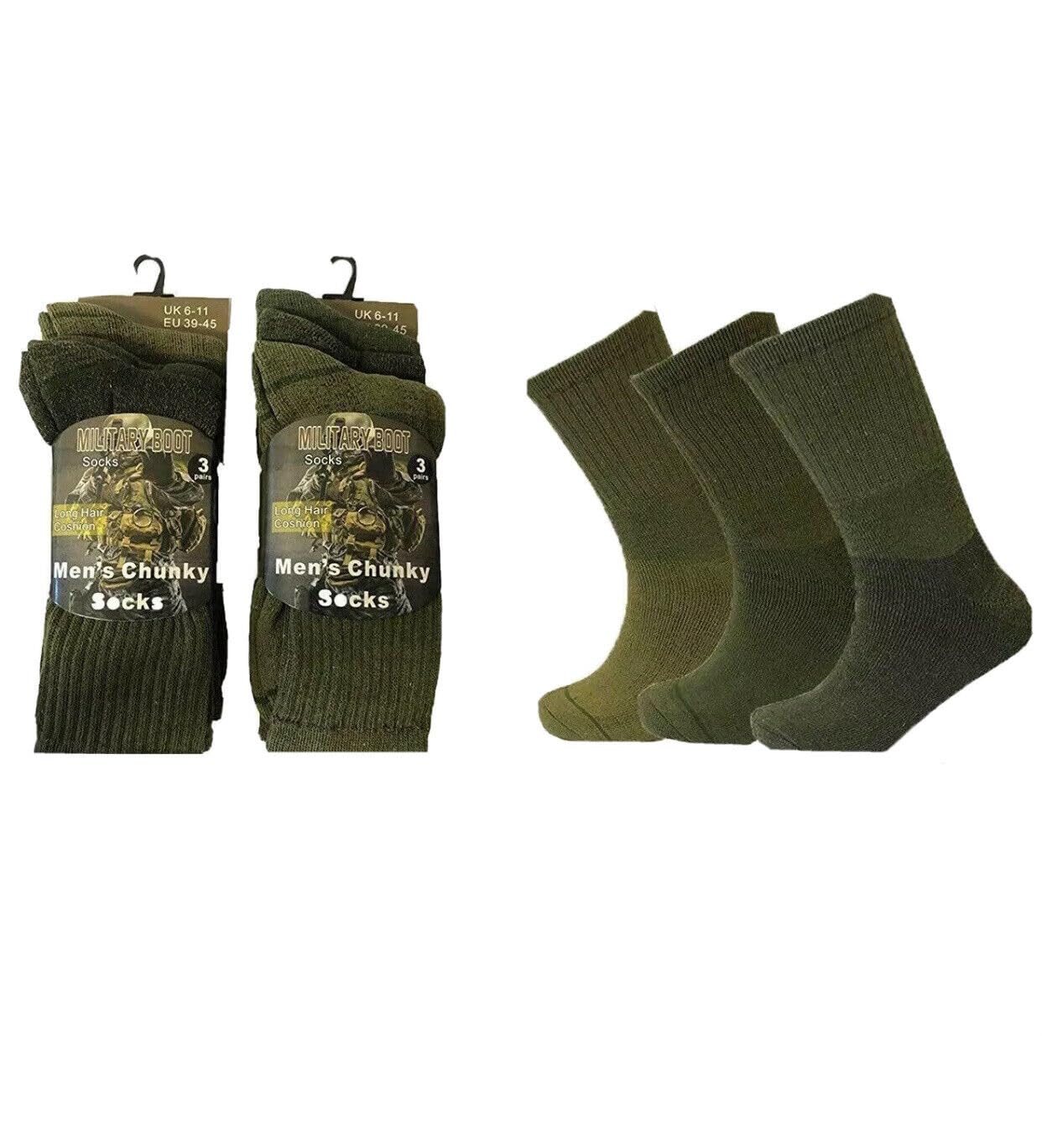 6 Pairs Mens Military Socks Army Thermal Hiking Boots Walking Combat warm 6-11