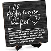 Wooden Table Sign Gift Difference Maker Definition Desk Decor Wood Plaque With Stand Unique Gift Ideas for Boss Women Best Mom Coworker Teacher Office-B01