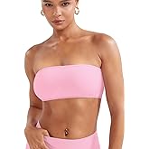 YEOREO Women Strapless Bandeau Sports Bra Padded Tube Top Workout Impact Backless Bralette Seamless Gym Yoga Everyday Bras