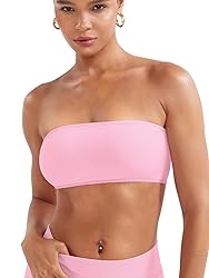 YEOREO Women Strapless Bandeau Sports Bra Padded