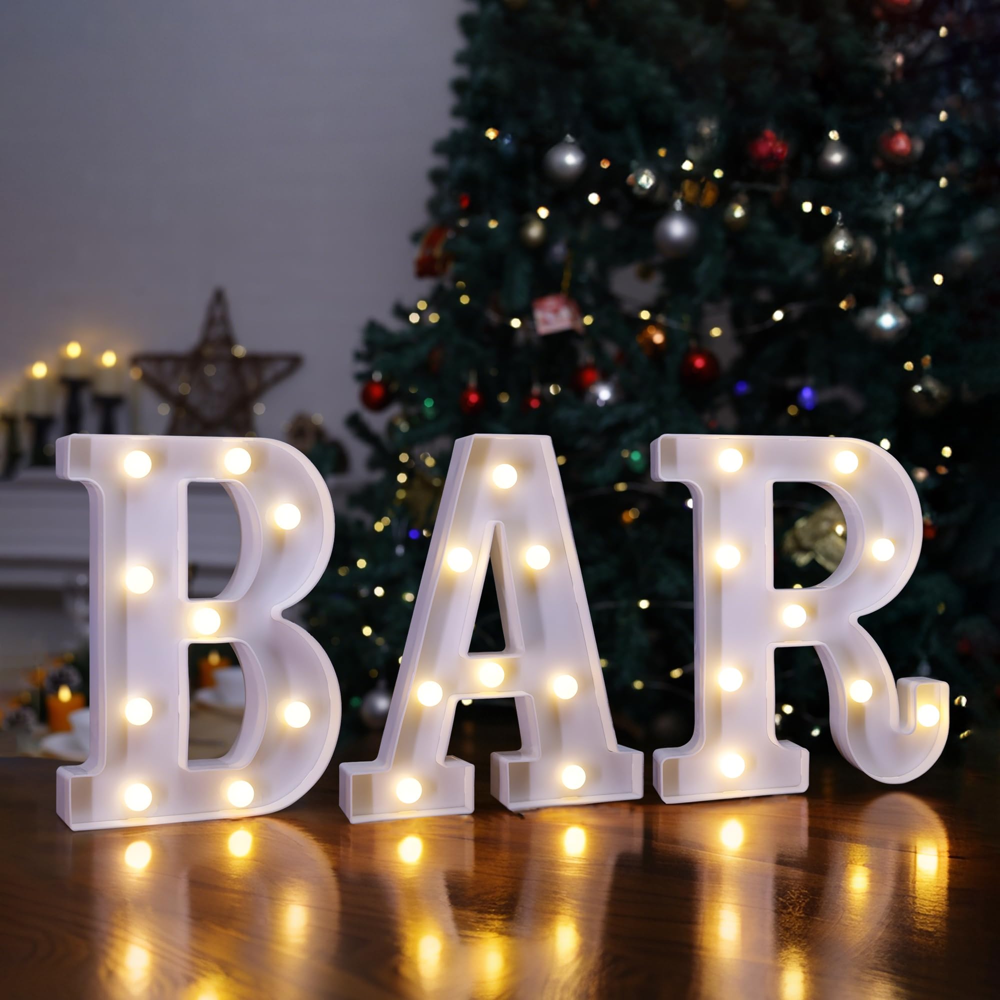 Bar Sign, Marquee LED Letters Battery Powered LED Letter Lights for Pub ...