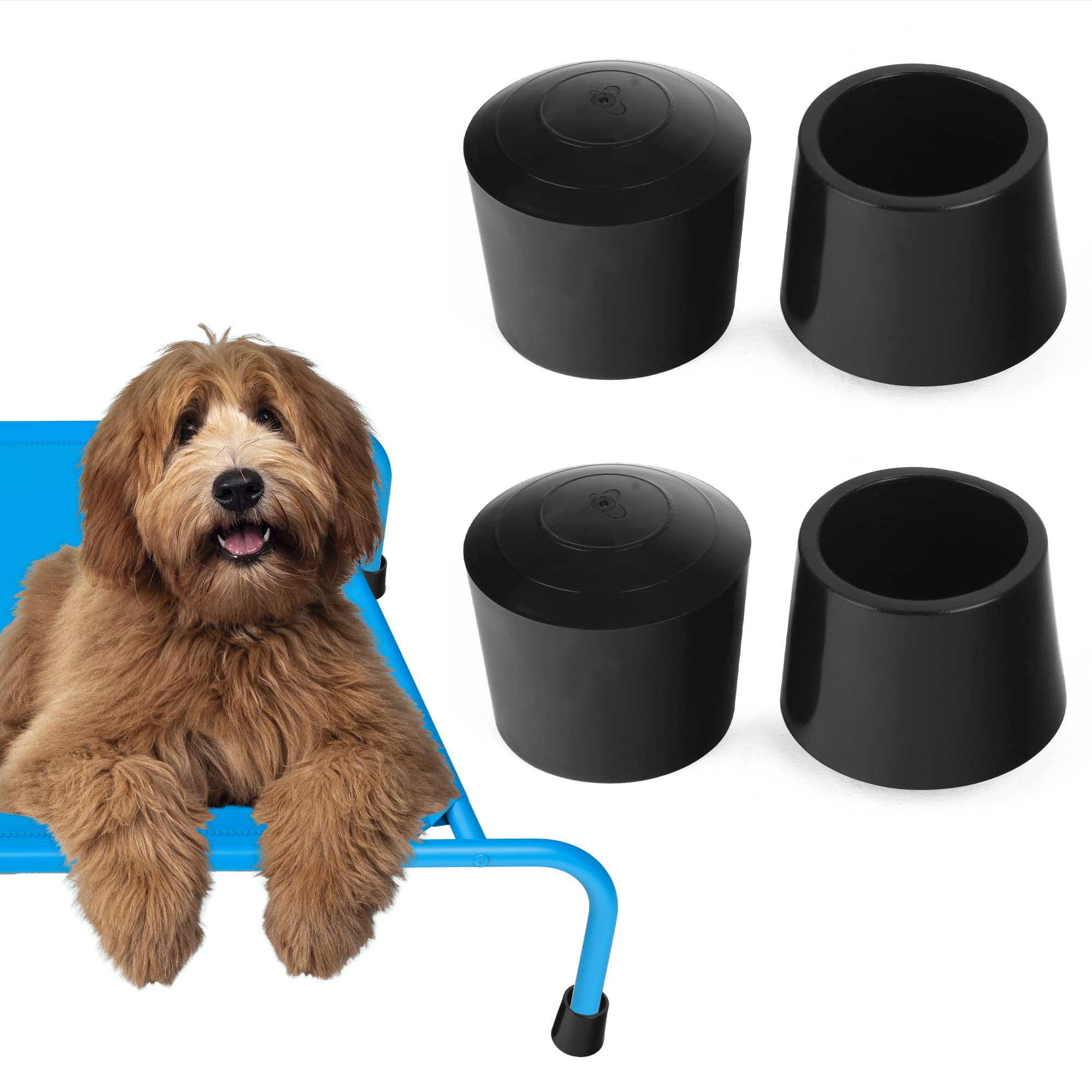 Photo 1 of Impresa 4 Pack 1" Wide Elevated Dog Bed Feet to Protect Floors - Raised Dog Stabilizers for Sliding Control - Pet Cot with Non-Skid Rubber Feet, Easy Install