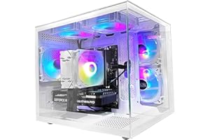 suevery Gaming PC AMD Ryzen7 8700F(8Core 16Threads Up to 5.0G) RTX 5070 12G Nvme 1TB SSD 4T HDD 32G DDR5 WiFi 6 Pre Built Desktop Computers White