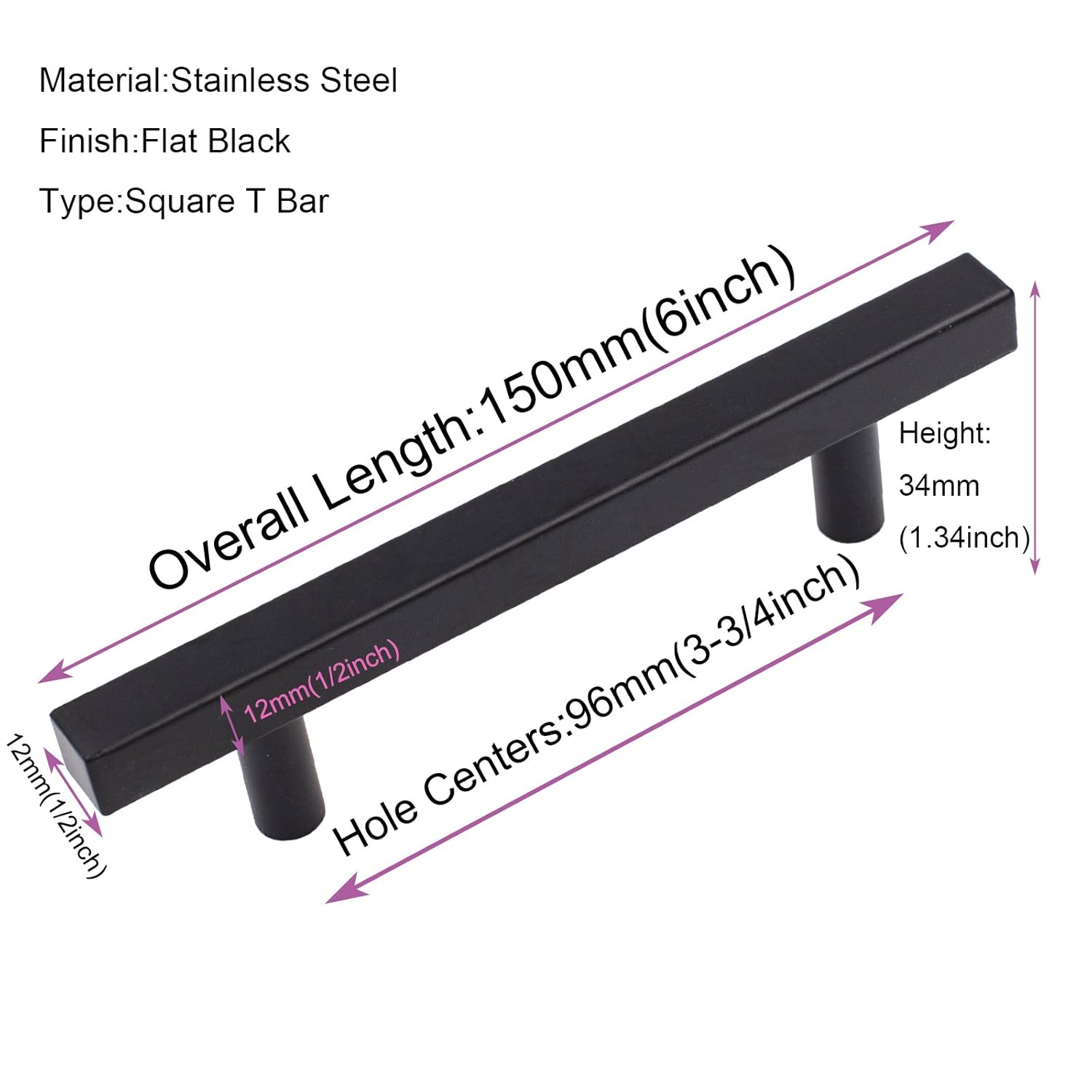 Homdiy Black Cabinet Handles Kitchen Cabinet Pulls 4 Inch Center