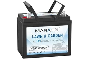MARXON U1 12v 330CCA Riding Lawn Mower Battery, Garden Tractors Battery Maintenance Free AGM Batteries Compatible with Troy-Bilt John Deere Toro Cub Cadet Craftsman Ariens Poulan Pro Massey Ferguson