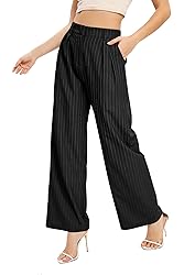 FUNYYZO Women's Wide Leg Pants High Elastic Waisted