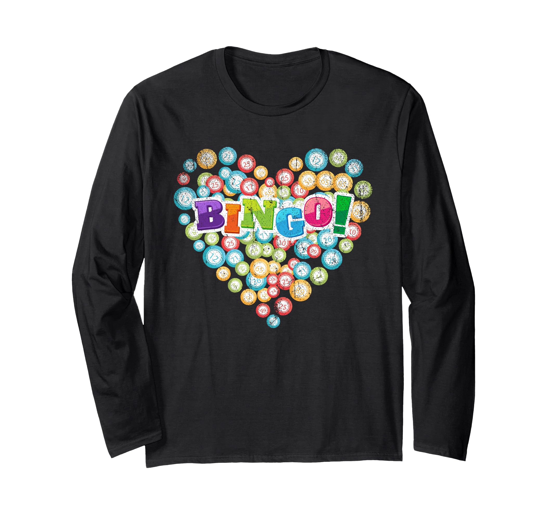 Heart Bingo Player Gambling Lottery Bingo Caller Gift Bingo Long Sleeve T-Shirt