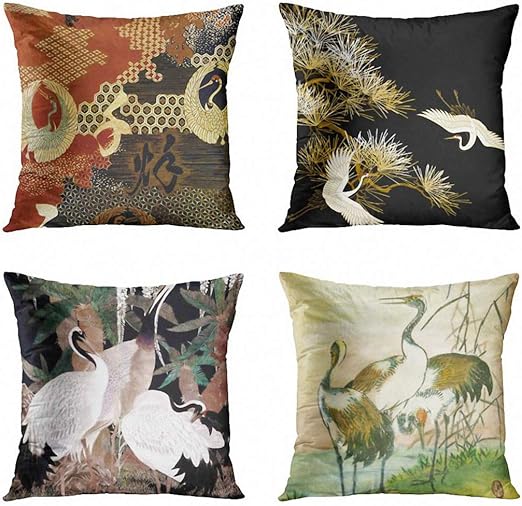 Amazon Com Artsocket Set Of 4 Throw Pillow Covers Asian Dancing