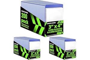 CAKKAGAMA 600 PCS Hard Plastic Card Sleeves, Premium Baseball Trading Sports Card Holder Protectors (300 Hard Sleeve + 300 Soft Sleeve)