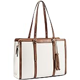BOSTANTEN Laptop Tote Bag for Women Work Bag Professional 15.6 inch Leather Briefcase Business Office Purse Shoulder Bags