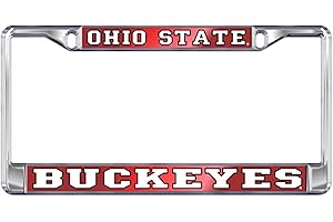 CRAFTIQUE Ohio State Buckeyes Chrome License Plate Tag Frame
