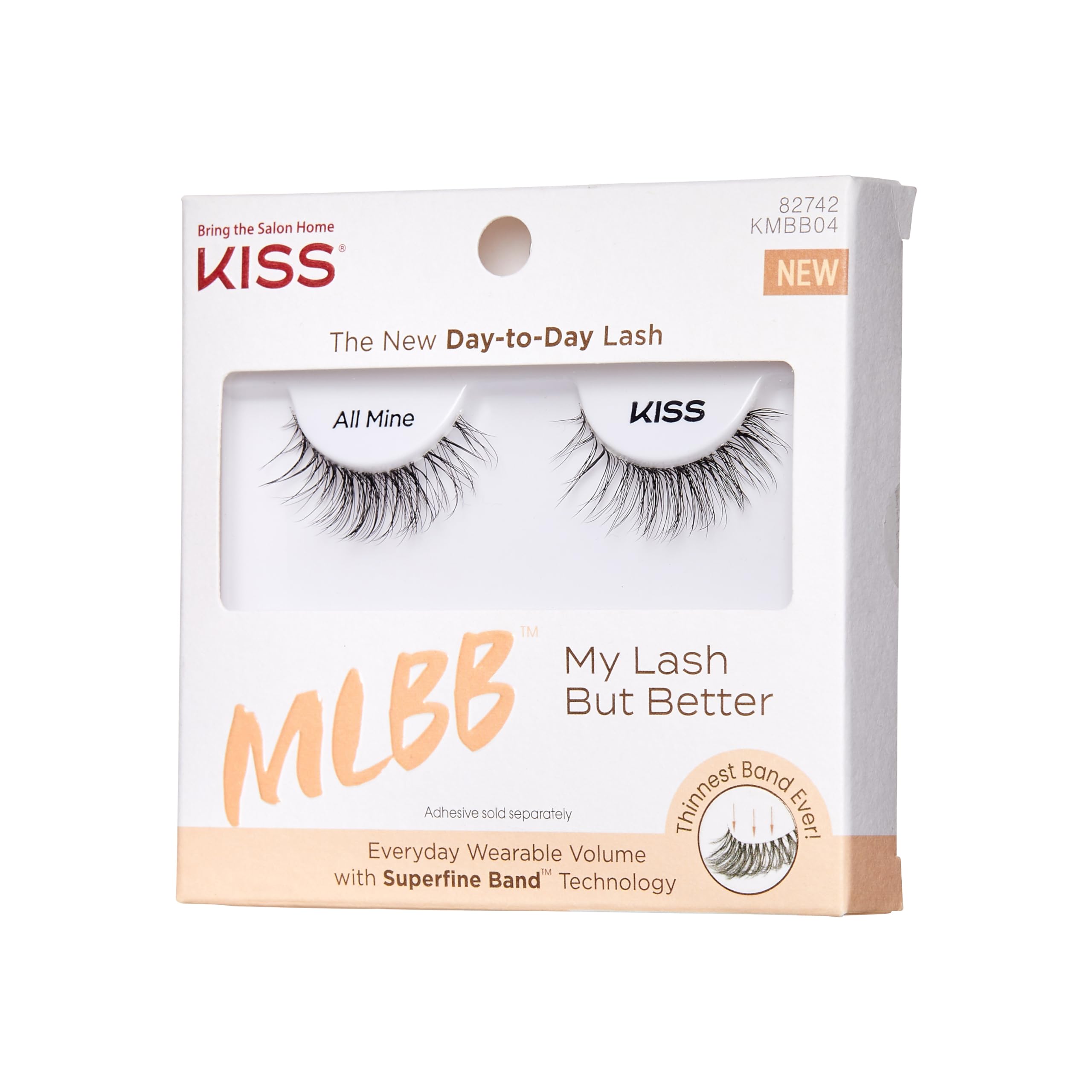 KISS My Lash But Better, False Eyelashes, 'All Mine', 10mm, Includes 1 Pair Of Lash, Easy to Apply, Reusable Lash Clusters
