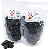 deReuze Black Licorice Candy, Authentic Dutch Coins, 2 lb Bulk Salted | Firm &amp; chewy | Salty licorice | Imported from Europe | Two 1 lb bags | Traditional recipe | Gift for candy lovers