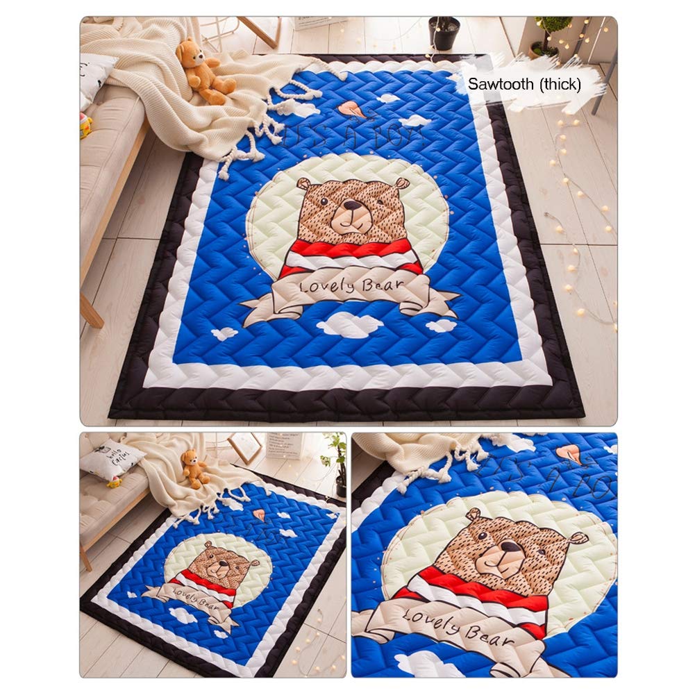 Hzl Tapis Bebe Souple Et Bien Rembourre Ideal Comme Couverture Pour Bebe Tapis Deveil Fond Tapis De Parc Enfant Tapis De Jeux Taille 145x195cm Section Mince Section Epaisse 5 Thicksection Ameublement Et Decoration Cuisine