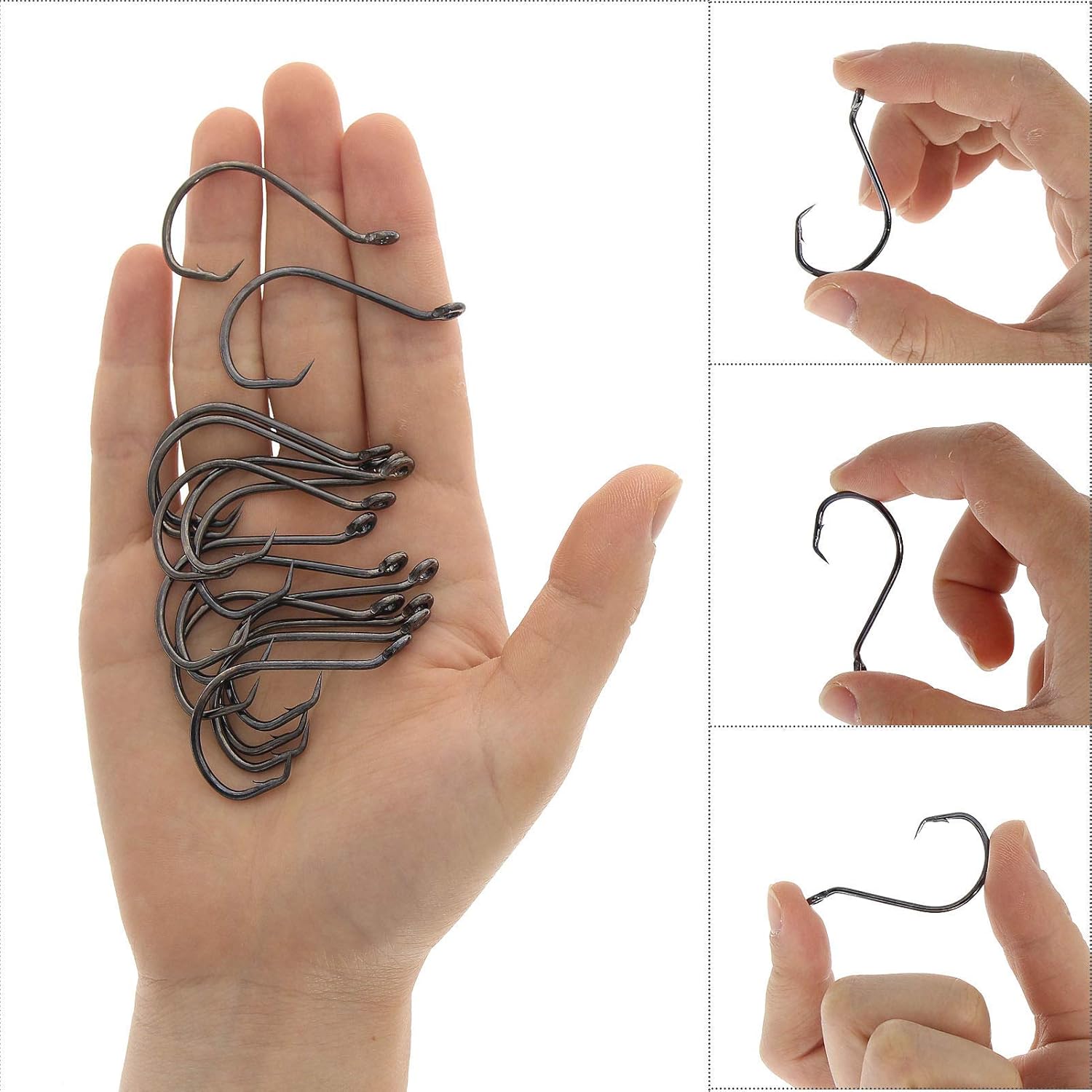 Octopus Circle Hooks Offset Point 100PCS High Carbon Steel Fishing Hooks for Walleye Catfish Bass Fishing : Sports & Outdoors