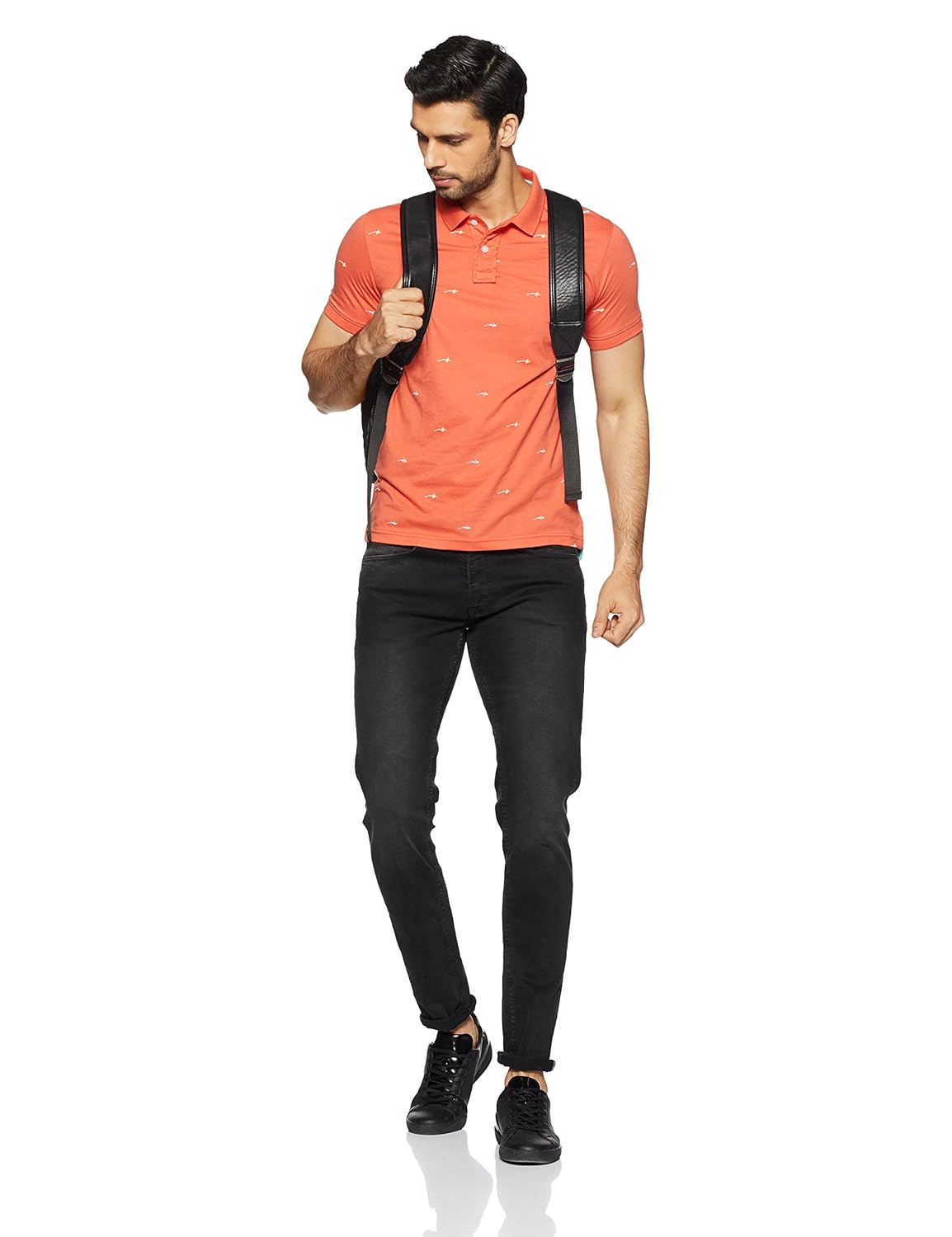 peter england men's plain slim fit polo