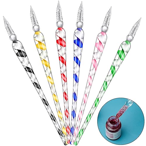 Zonon Pcs Handmade Glass Dip Pen Crystal Glass Signature Pen