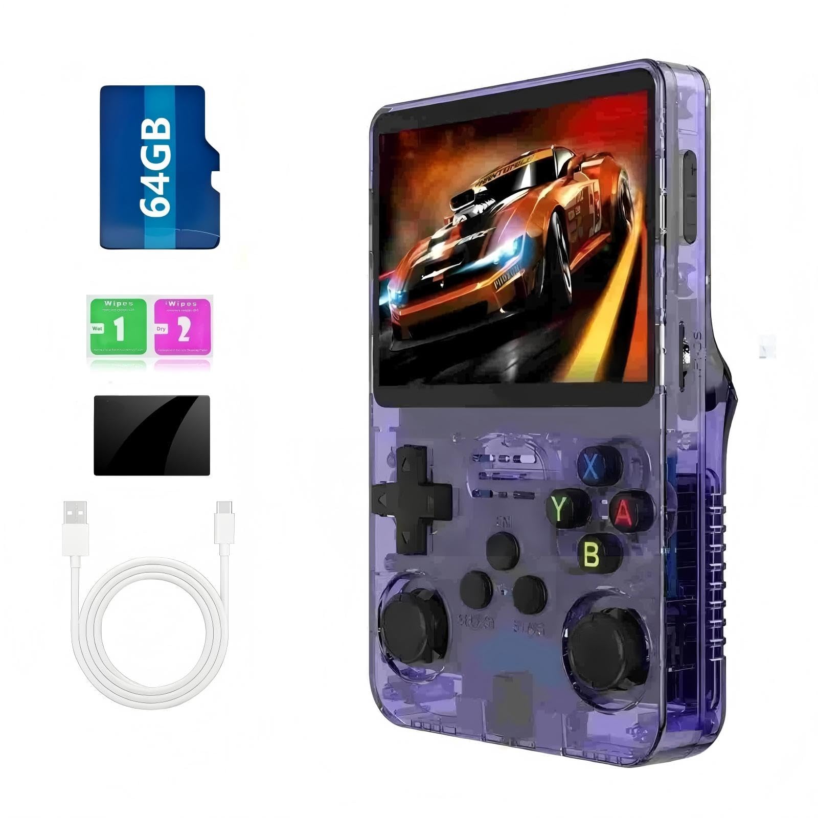 Photo 1 of **LINES ON SCREEN**ugtenversi Retro Handheld Game Console Preload 20000+ Games ?12+Emulators , Portable Retro Gaming Console 3.5-inch IPS Screen ?Purple