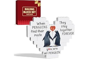 LOVEVIBE Valentines Day Gifts for Him Her - Valentines Day Decorative Signs for Men, Boyfriend, Women, Girlfriend, Husband, Wife, Her; Him - Couples Gifts for Anniversary, Christmas - Romantic Penguin Couple Gifts