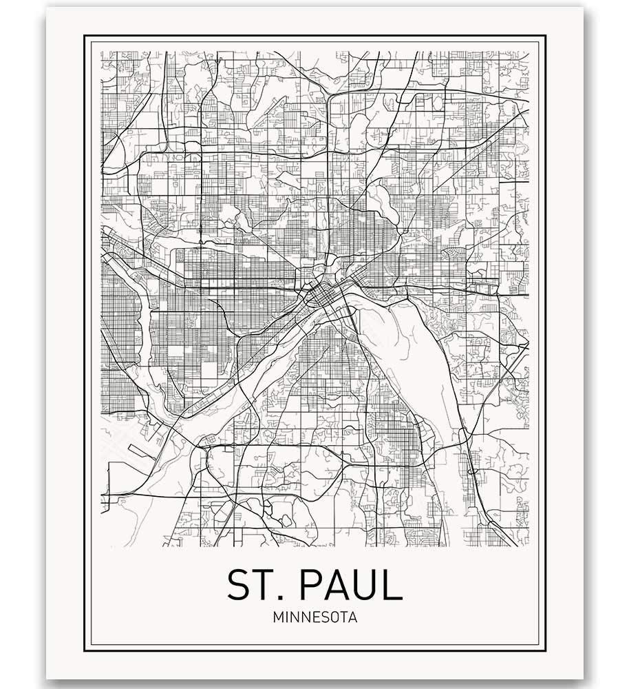 Amazon.com: St. Paul Poster St. Paul Map of St. Paul City Map Posters Modern Map Art City Prints ...