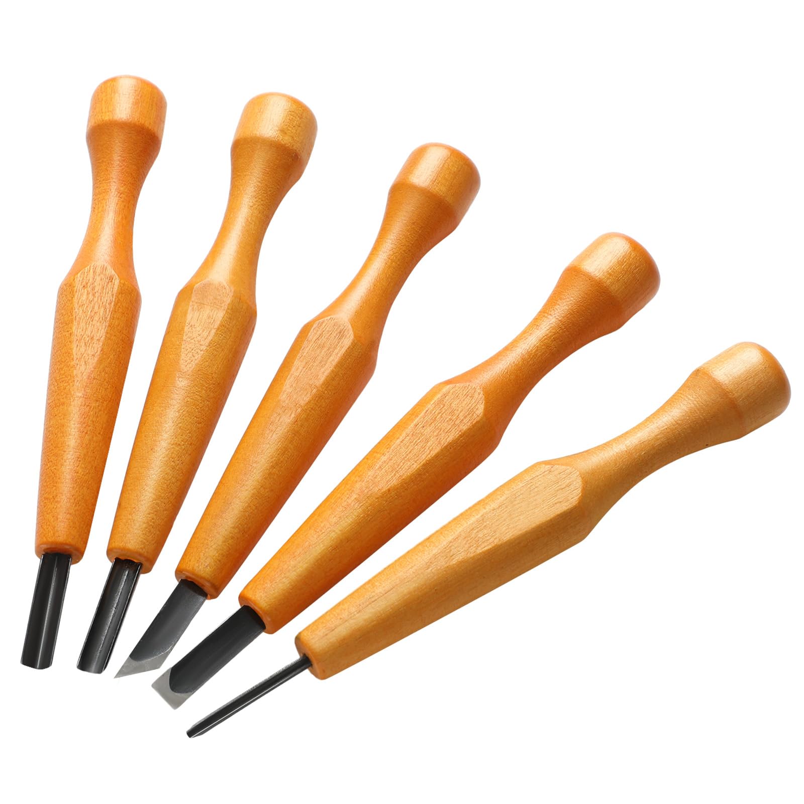 Photo 1 of WILLBOND 5 Pcs Linocut Carving Tools Set Linoleum Hand Carving Tools Wood Carving Knife Chisel Flat V Shaped Angled Gouge Half Round Carving Tools Set for Linocut Printmaking Woodcarving Woodblock