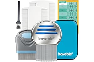 Haveble Professional 6-in-1 Lice, Nit & Dandruff Comb Kit | For Kids, Adults, Pets | All Hair Types | Micro Spiral, Precision & 2× Double-Sided Combs | Brush, Tracker & EVA Case |