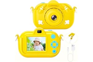 AITECHNY Video Camera for Child Kids Camera Digital Camera for Kids, Christmas Birthday Gifts for Boys Girls Toddlers Age 3-10, 1080P Toddler Camera - Yellow