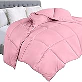 Utopia Bedding Comforter Duvet Insert, Quilted Comforter with Corner Tabs, Box Stitched Down Alternative Comforters Queen Size (Pink)
