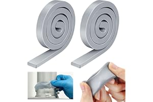 ElectricWise Moldable Silicone Putty, Non Hardening Multi Purpose Duct Seal Compound for Metal, Glass, Wood, Ceramic, Crafts, Heat Resistant and Waterproof, 1.5 ft x 0.32 in (Grey,2 Pack)