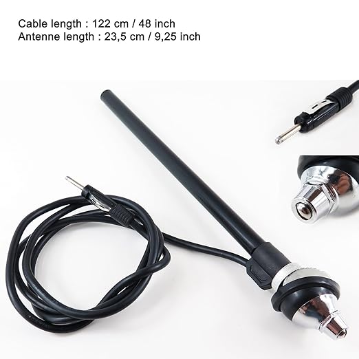 CLASSIC CAR CHROME AND STAINLESS STEEL UNIVERSAL TELESCOPIC RADIO