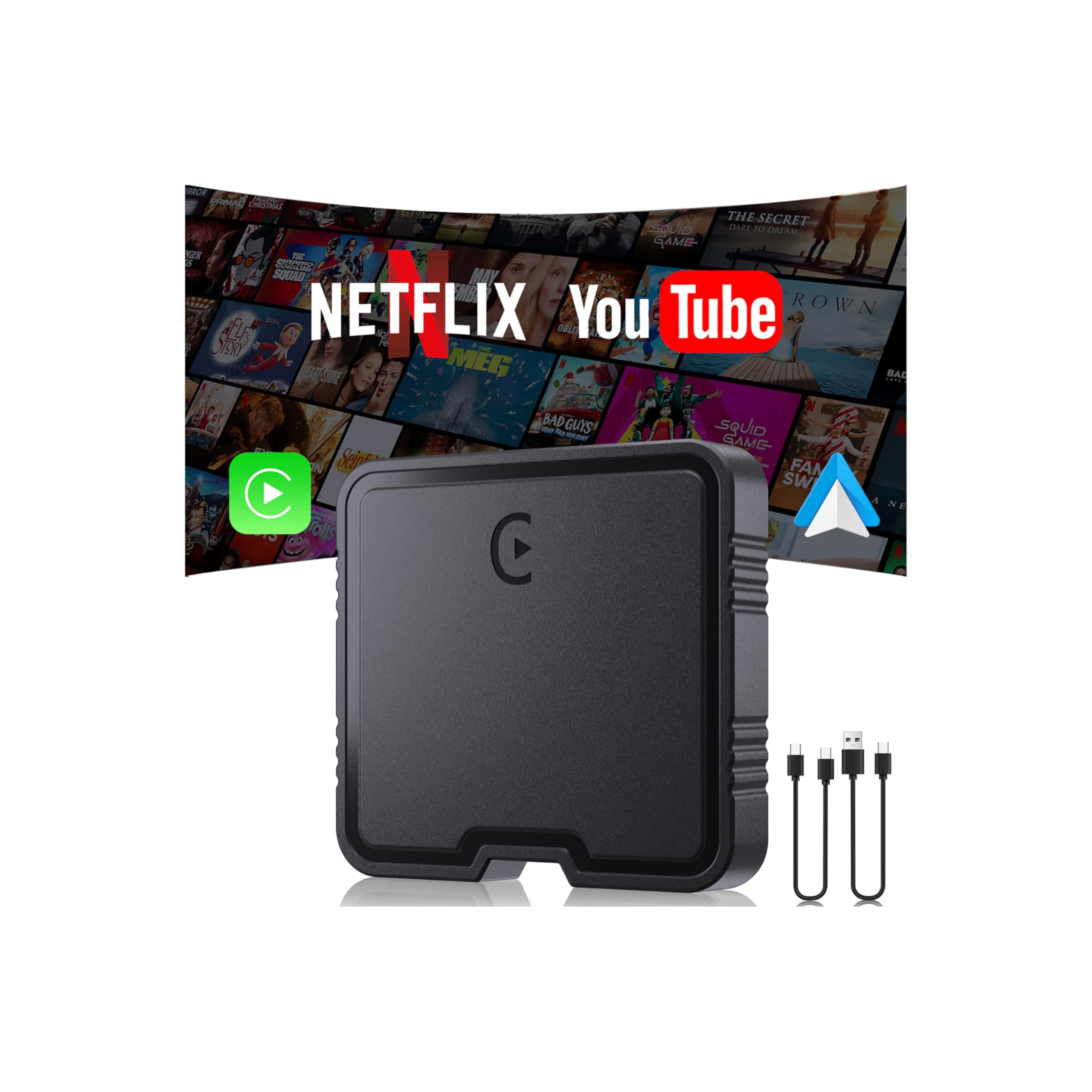 Photo 1 of ***(PARTS ONLY/ NON FUNCTIONAL)***Wireless Carplay Adapter with Netflix YouTube TF Card Plug & Play, Wireless AI Box Car Play Adapter & Android Auto Dongle Easy to Setup, Fits for OEM Wired CarPlay Cars