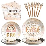 96Pcs Boho Rainbow 1st Birthday Decorations Isn't
