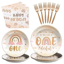 96Pcs Boho Rainbow 1st Birthday Decorations Isn't