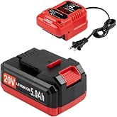 DONGPUCUN 20V 5.0Ah Lithium Battery and Charger Kit for Bauer 20V Battery with Compact Portable Charger for Bauer 20V Lithium Batteries