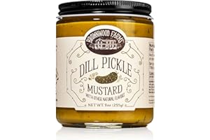 Brownwood Farms Flavored Mustard, Made in Small Batches, Sweet, Hot, Creamy and Delicious, From the Great Lakes Region (Dill Pickle, 10 Ounce)