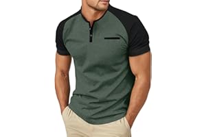 Sailwind Mens Henley Shirts Short Sleeve Casual T-Shirts Summer Button T Shirts with Pocket