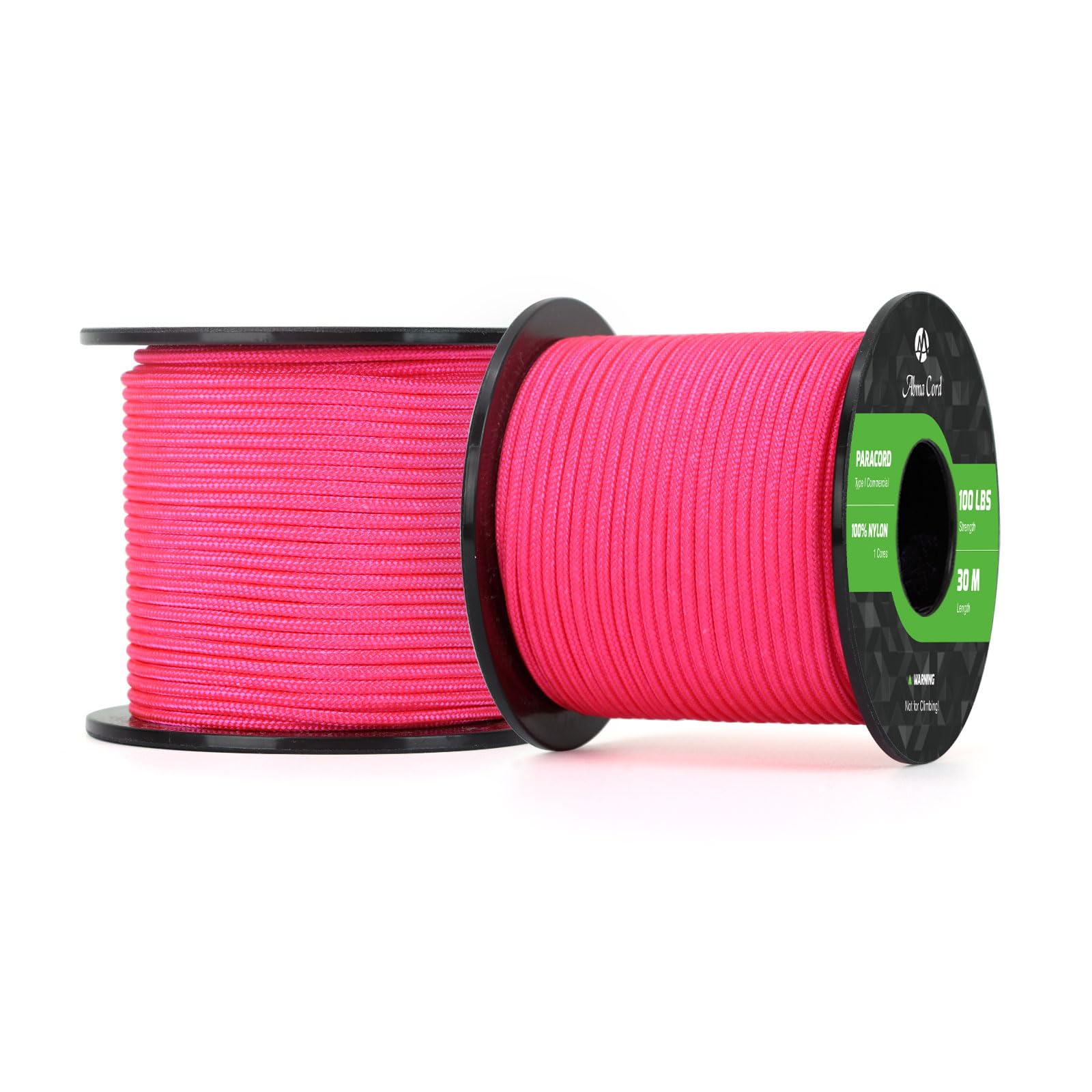 Abma Cord Paracord 100 lbs 2mm 100% Nylon 30M - Rose red — image 1