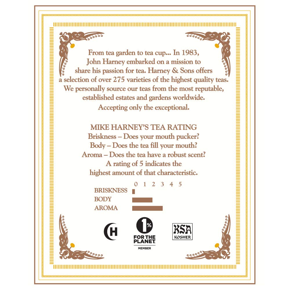 Harney & Sons Chamomile Herbal Tea, Classic Tin, 20 Sachets, white : Harney And Sons Tea : Grocery & Gourmet Food