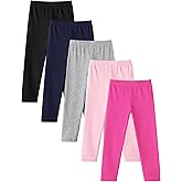 Witwot 5 Pack Toddler Leggings Baby Girls Cotton Pants Toddler Girl Clothes Size 18M-5T