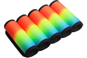 XioioiX Luggage Handle Wrap for Suitcase-Printed Bright Neoprene Luggage Tags/Grips/Identifiers/Markers/Covers/Gripper for Suitcases Carry On Bags 5 Packs (Mixed Colors)