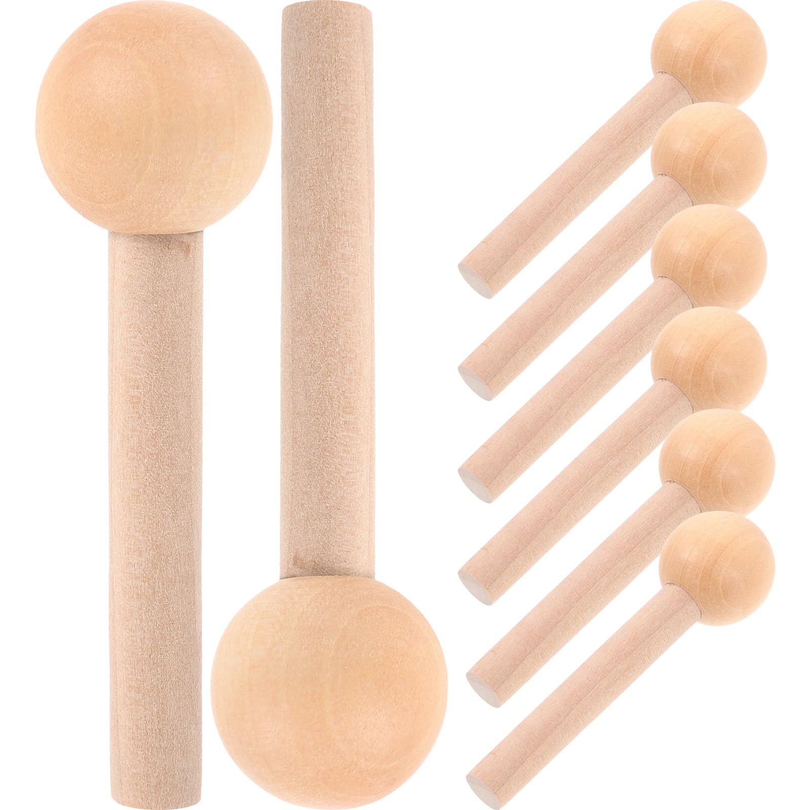 VILLCASE Wooden Ball Head Pegs for Pegboard Hooks 3.14 Inch Mini Wooden Dowels Durable Beech Wood Pegboard Accessories for DIY Crafts and Wall Organizer