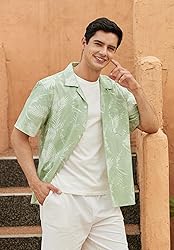 Men's Hawaiian Floral Shirts Cotton Short Sleeve