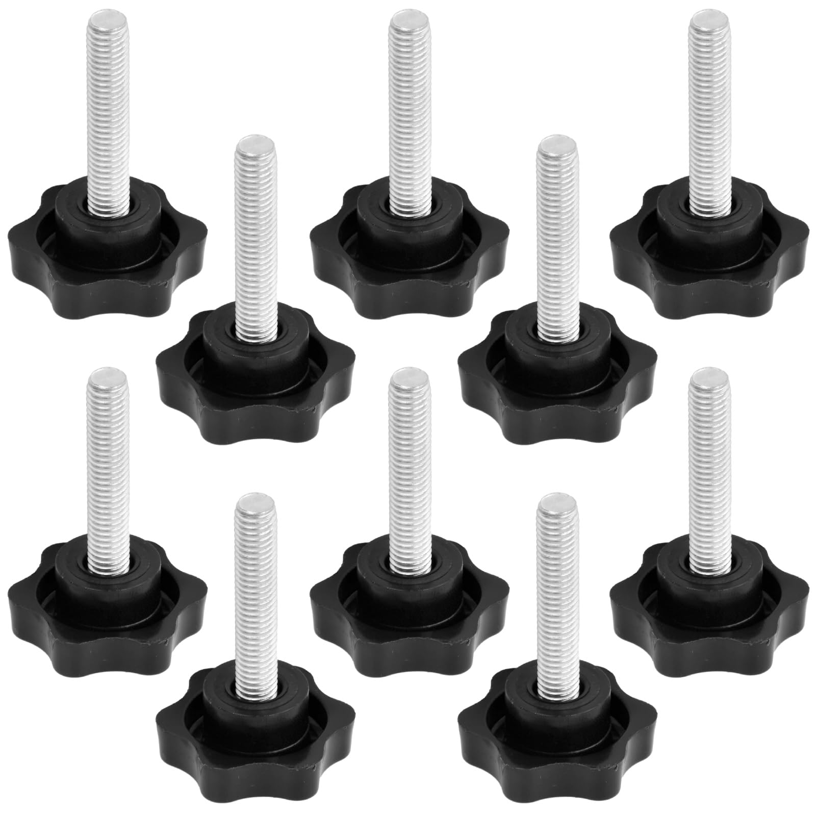 wangjiangda 10pcs Clamping Knob M6 / M8 Star Handle Knob Grip Thumb Screw Head Knobs Nut Screws Tightening Thread Replacement Machine Handle Clamping Screw Knob (M8/10pcs) — image 1