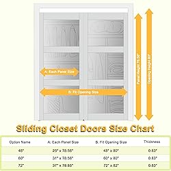 Bypass Glass Sliding Closet Door 96"x80", 5 Lite