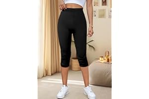 High Waisted Ruched Capri Leggings for Women - Buttery Soft Stretch Ruched Bottom Pants