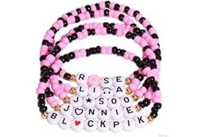AICase for Blackpink Inspired Bracelets Set Merch, Black Pink Kpop Merch Outfits for Concert Accessories Fashion Korean Jewelry Beaded Friendship merchandise Gifts for Fans Birthday Christmas