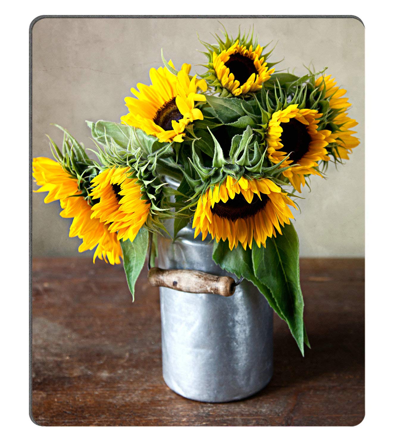 Cute Dog Paw Print Sunflower Mouse Pad - Non-Slip Rubber Base For Office & Gaming